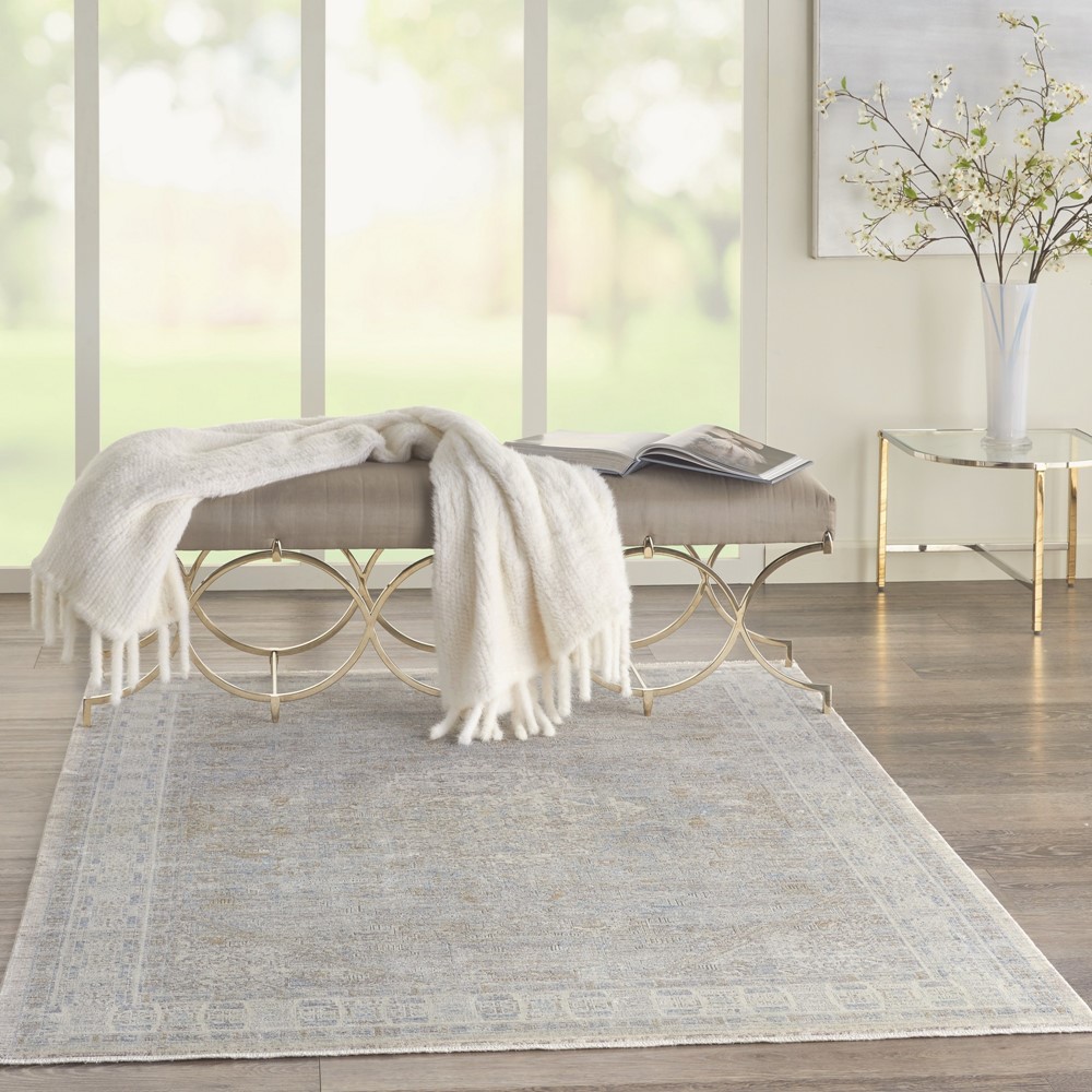 Starry Nights Traditional Medallion Rug STN02 in Cream Grey